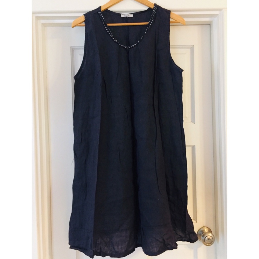 ✨ROSEMARINE✨Linen Braided Neck Line Dress
